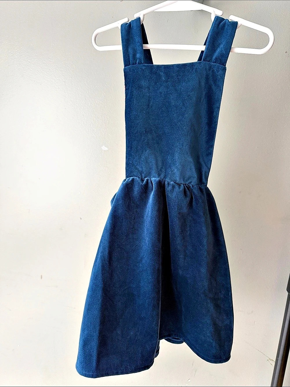 Kids Blue Velvet Pinafore Dress / Jumper